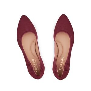 ITALEAU Women's Burgundy Flats